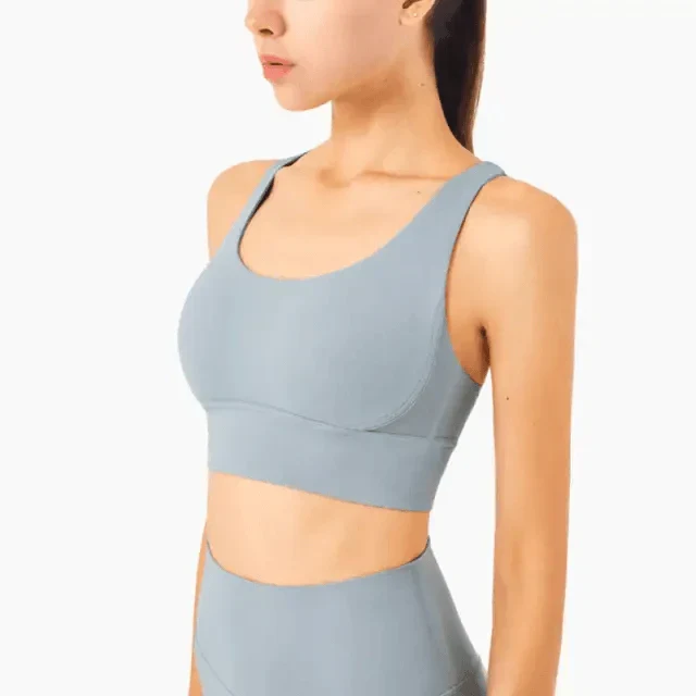 New High Quality Fabric Nylon Breathable Women Yoga Tops Bra Solid Color And Sports Wear Outdoor Exercise Clothes For Ladies